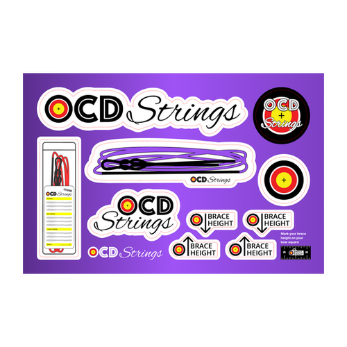 Sticker Sheet with Brace Height Stickers | OCD Strings
