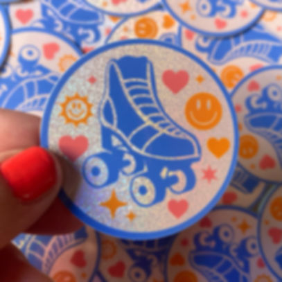 Smile Roller Skate Waterproof Pixie Dust Sticker