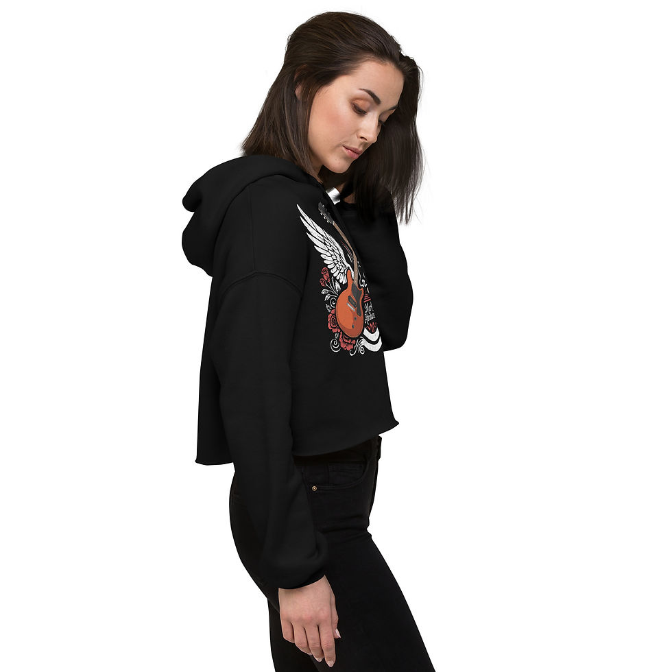 Thumbnail: Womens Mark Abrahams Les Paul Junior Guitar Crop Hoodie