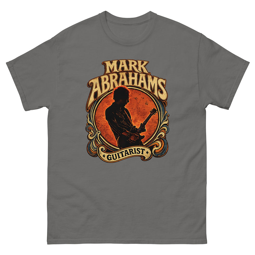 Thumbnail: Mark Abrahams Silhouette Classic Tee with clean guitar-inspired artwork