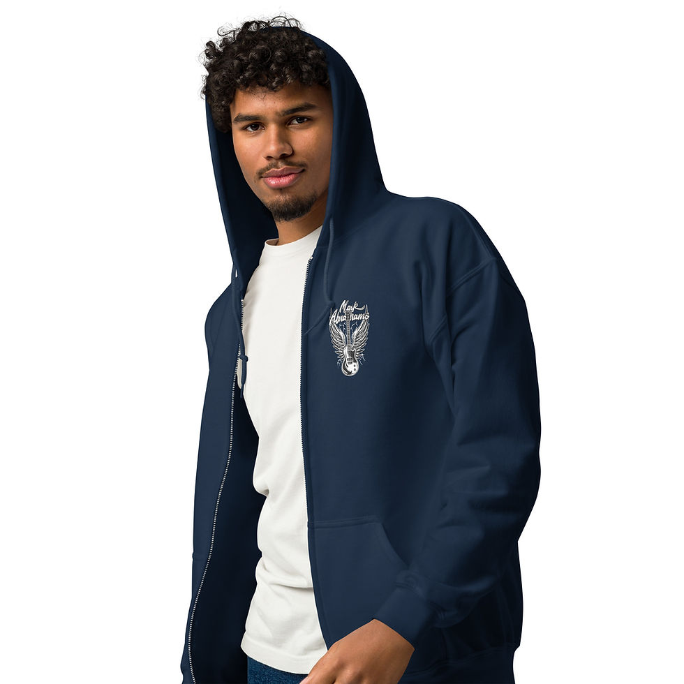 Thumbnail: Unisex Gildan Heavy Blend Zip Hoodie With Front And Back Les Paul Junior Prints