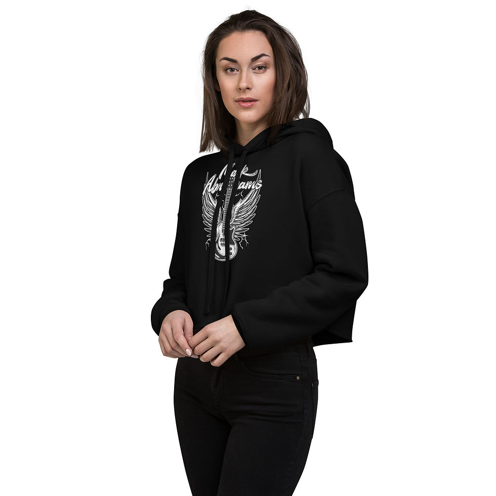 Thumbnail: Womens Mark Abrahams Les Paul Junior Guitar Crop Hoodie