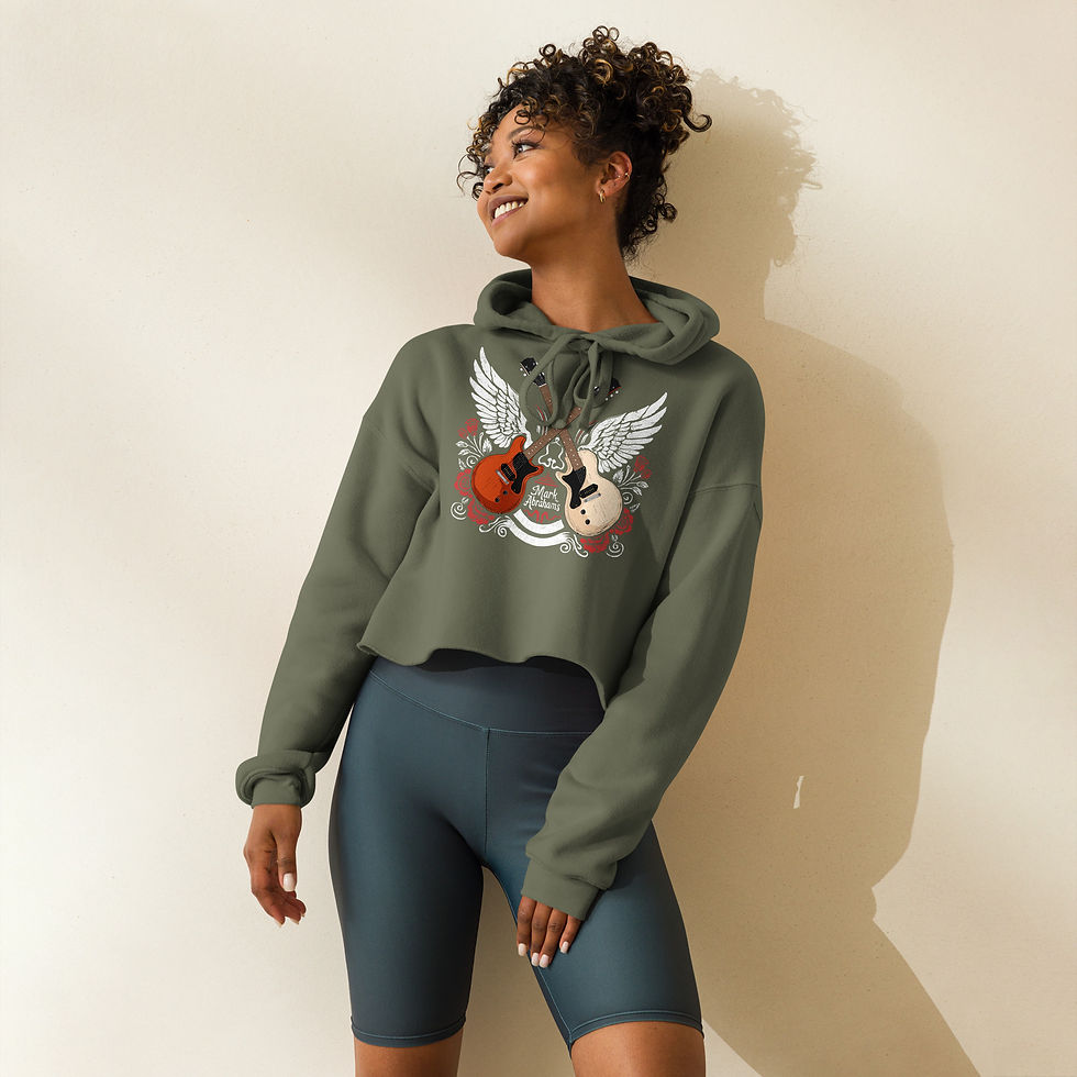 Thumbnail: Womens Mark Abrahams Les Paul Junior Guitar Crop Hoodie