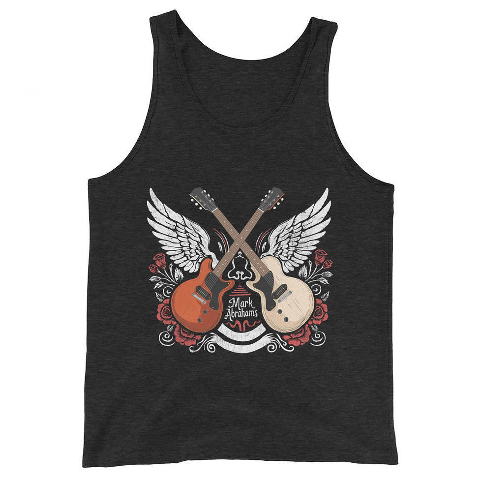 Thumbnail: Mark Abrahams Wishbone Ash Guitarist Rock Music Tank Top Vest With Les Paul Junior Electric Guitar
