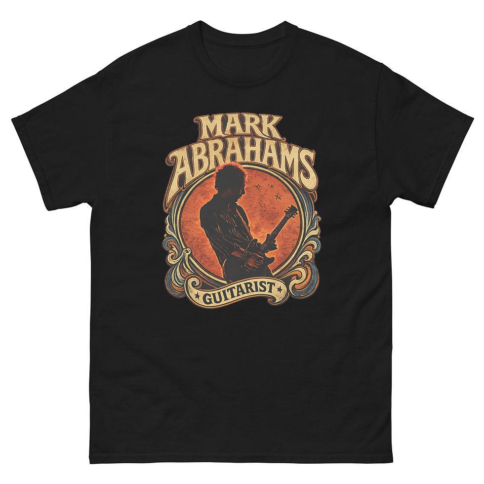 Mark Abrahams Silhouette Classic Tee with clean guitar-inspired artwork