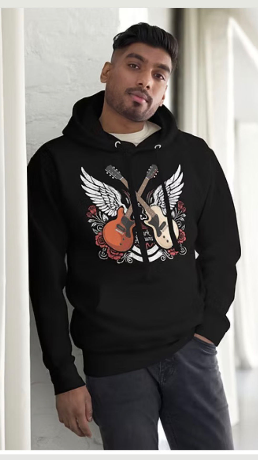 Mark Abrahams Crossed Guutar Unisex Hoodie