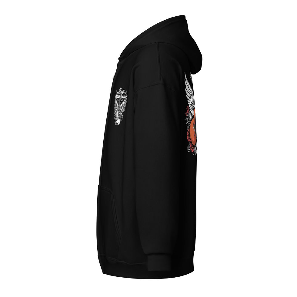 Thumbnail: Unisex Gildan Heavy Blend Zip Hoodie With Front And Back Les Paul Junior Prints