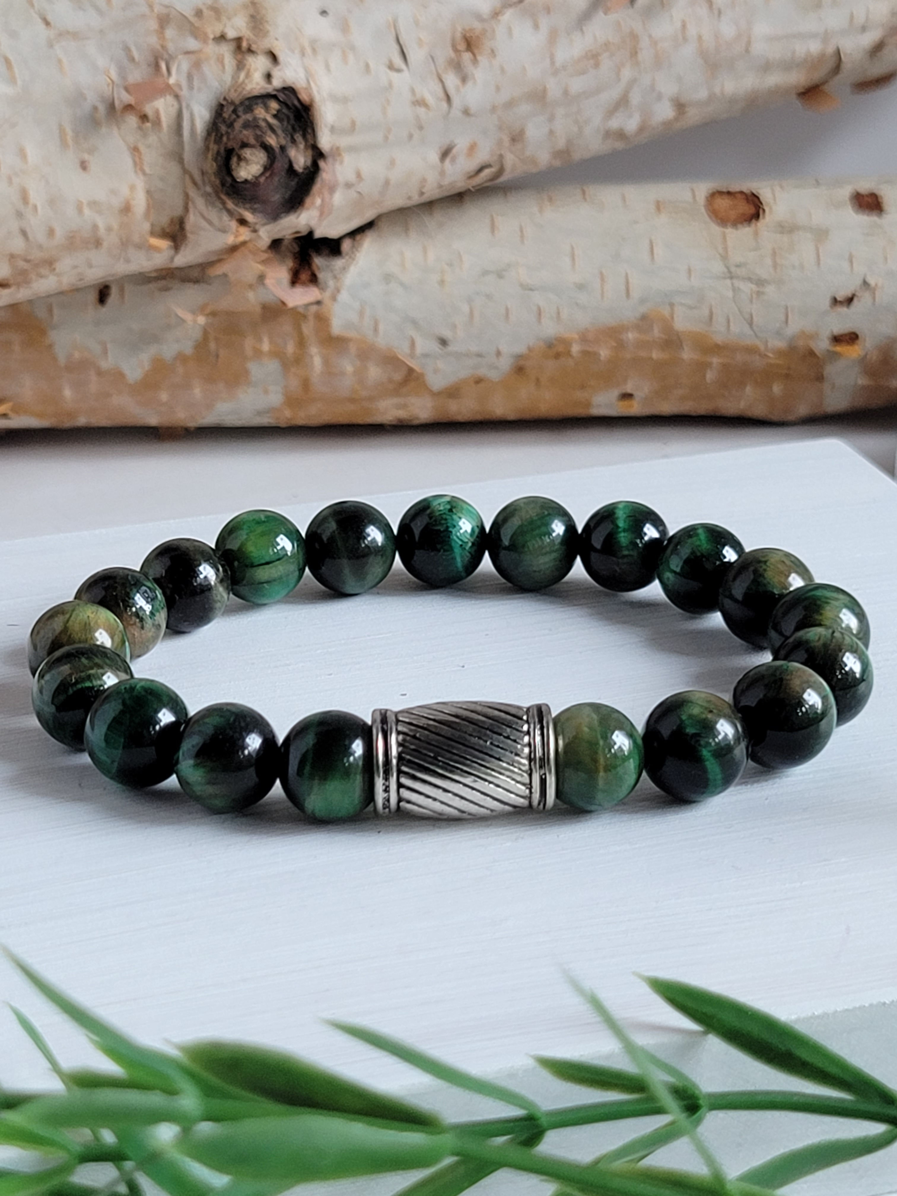 Beaded Green Tiger's Eye Bracelet