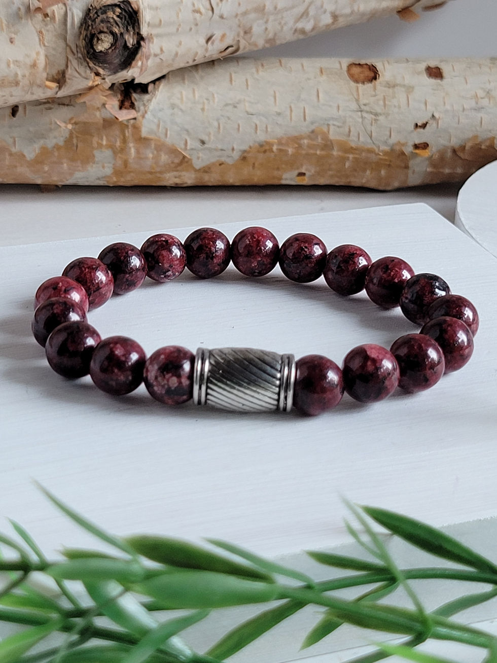 Thumbnail: Beaded Red Tiger's Eye Bracelet