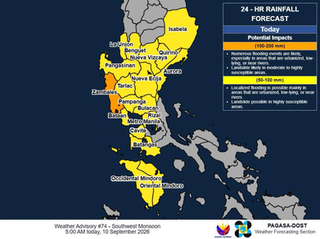 Habagat magdadala ng 50–100 mm na ulan sa Bulacan ngayong Huwebes