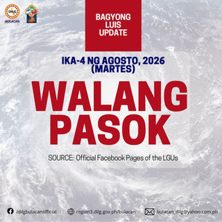 Klase suspendido sa ilang bayan sa Bulacan dahil sa Bagyong Luis
