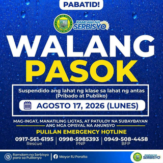 Klase sa lahat ng antas sa Pulilan, suspendido ngayong Agosto 17