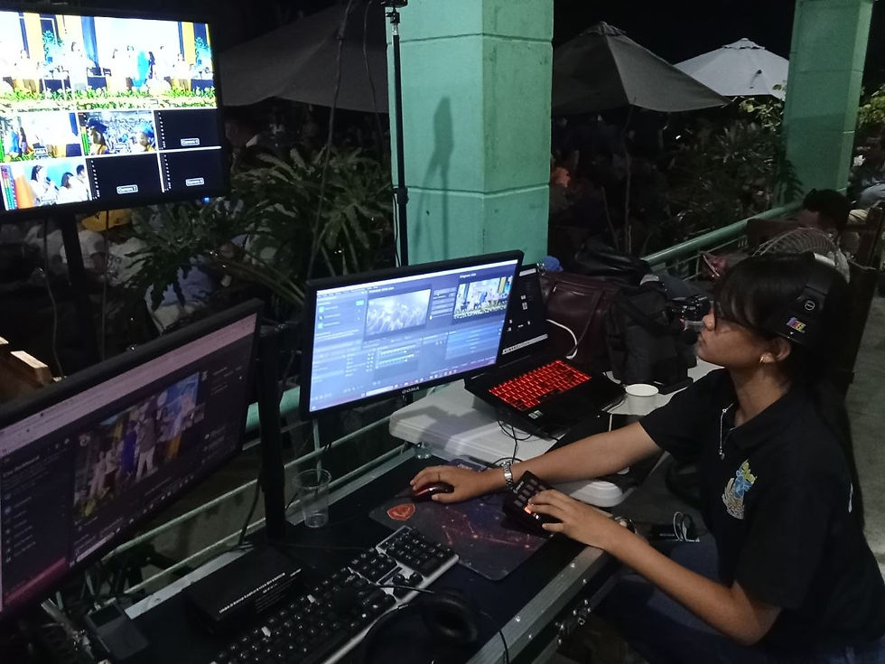 It's a wrap! Karole Louise G. Adriano, a student from Dampol 2nd National High School and a member of the Salin-Lente Pulilan Film Society, served as a livestream operator alongside more than 20 fellow student trainees during the graduation ceremony of Bajet-Castillo High School on March 31, 2026, in Pulilan, Bulacan.