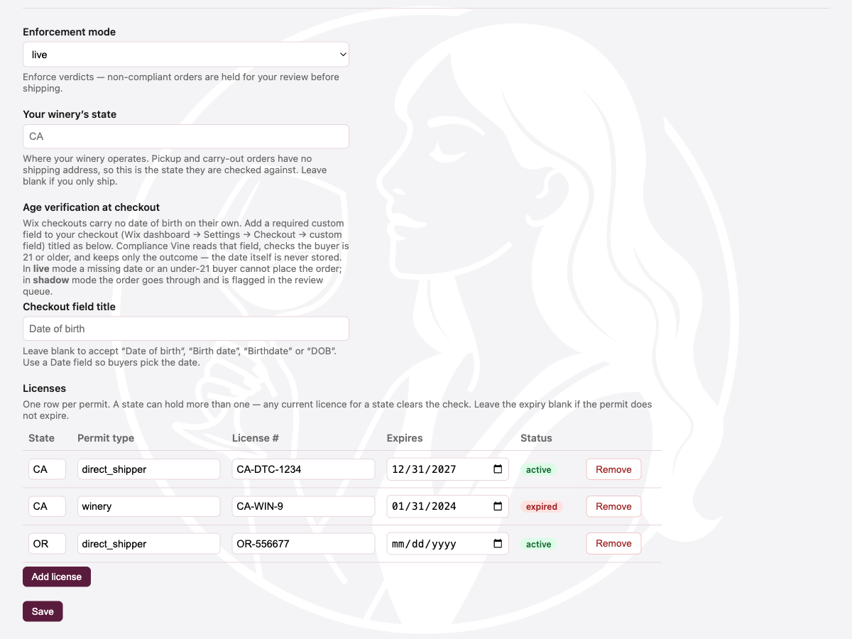 Compliance Vine screenshot 2