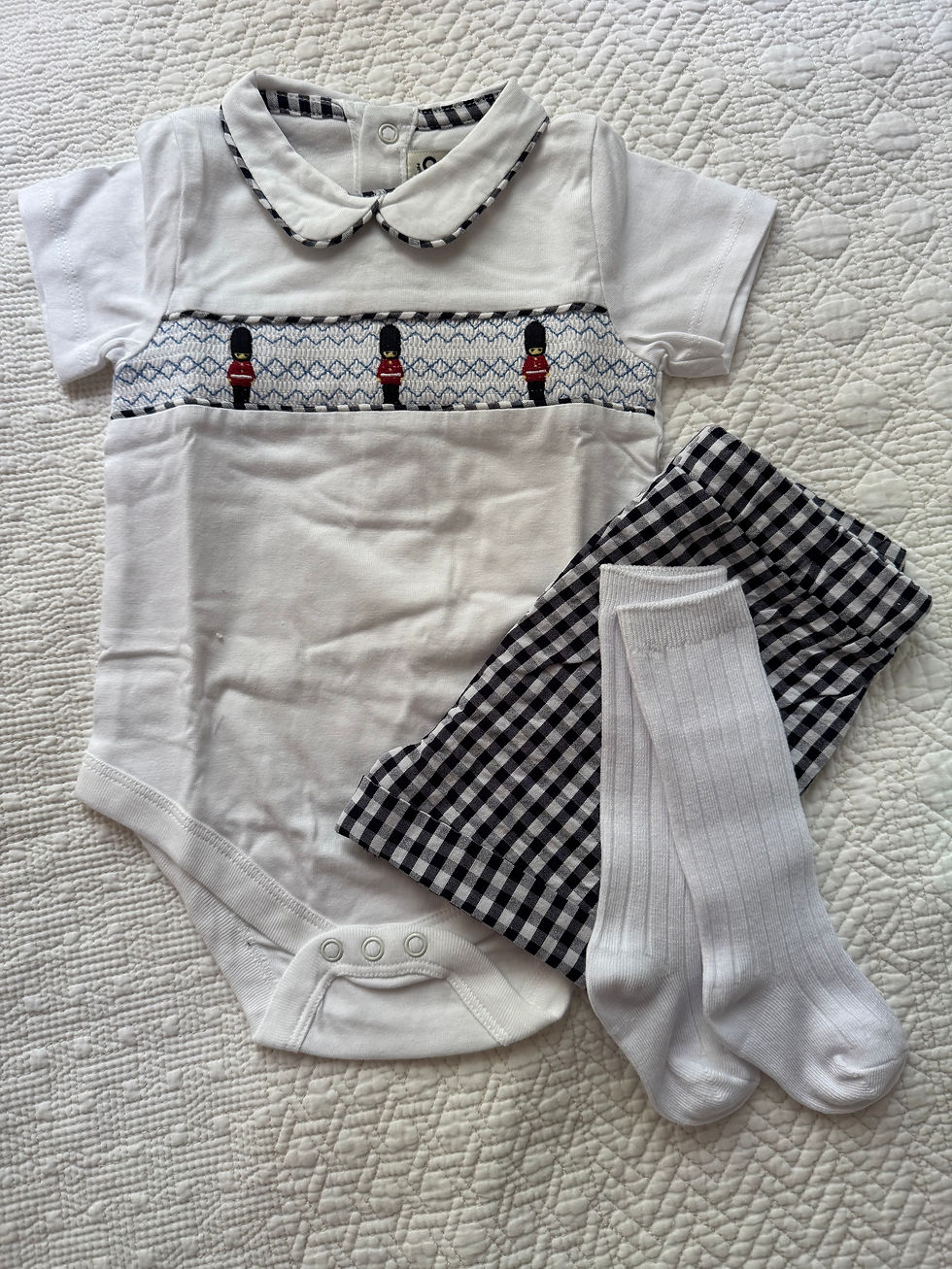 Thumbnail: Baby Boy Gift Set 6-12 Months, Harrods  Bath Towel  & Jojo Maman Outfit