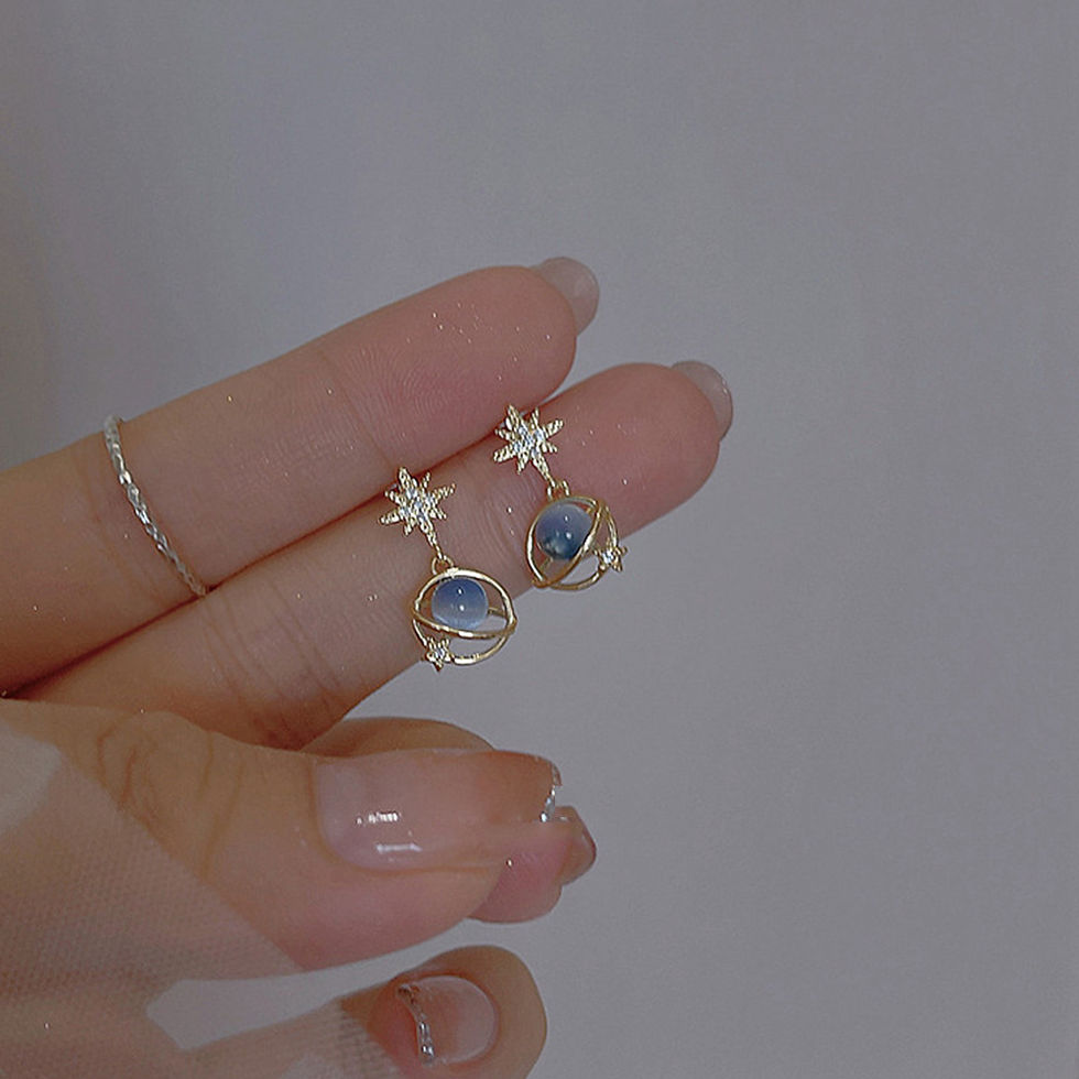 Thumbnail: Celestial Planet Drop Earrings