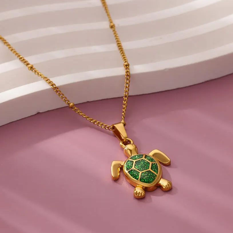 Thumbnail: Sea Turtle Spirit Zircon Pendant Necklace