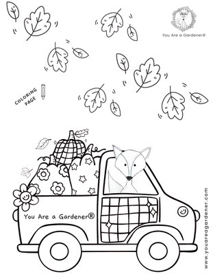 fox fall coloring page for kids
