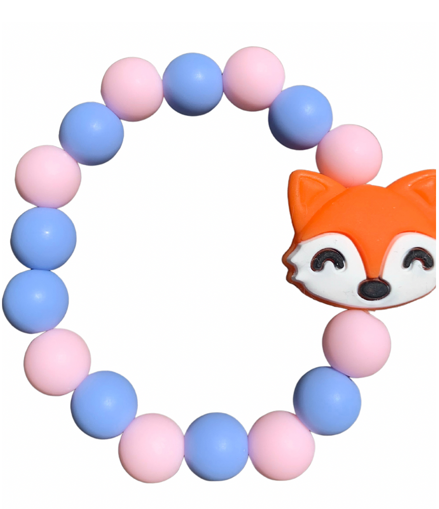 Thumbnail: pink and blue fox beaded bracelet