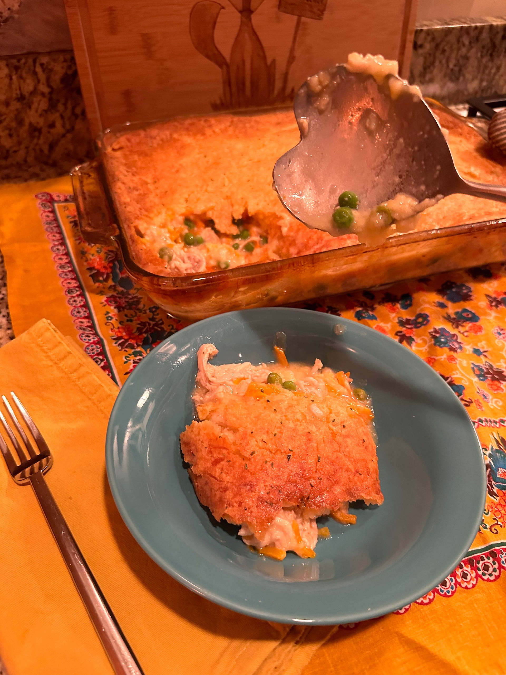 chicken pot pie cobbler