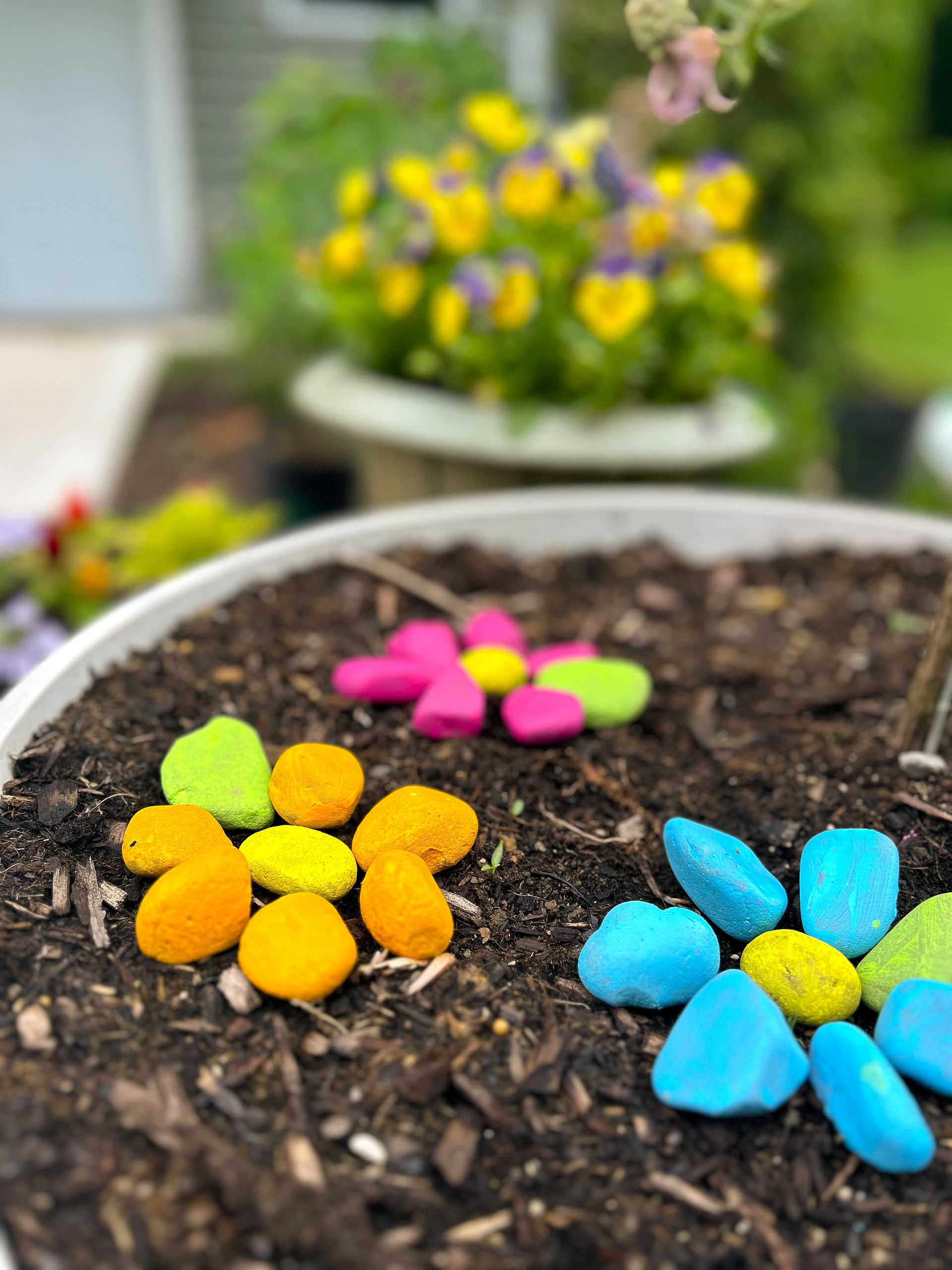 Colorful Flower Rocks Craft for kids