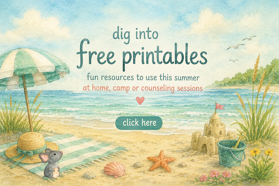 Beach-themed You Are a Gardener® graphic promoting free printable activities for summer use at home, camp, or counseling sessions.