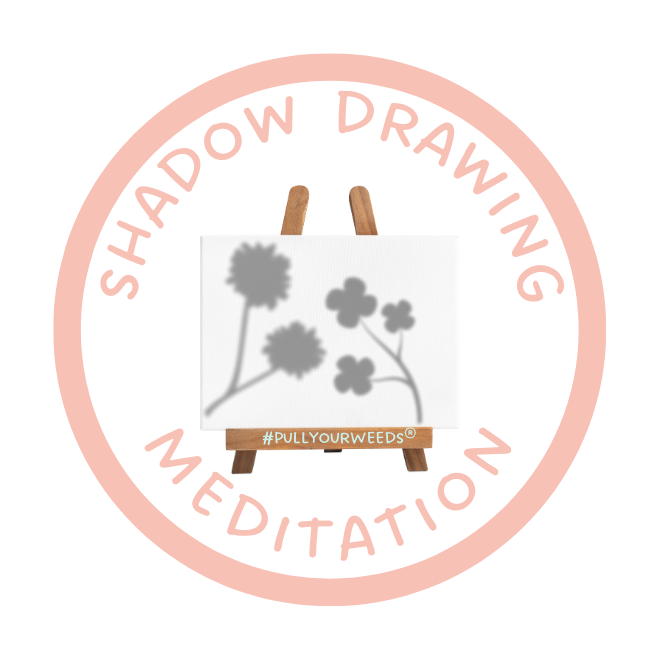 shadow drawing meditatation gardening tool badge
