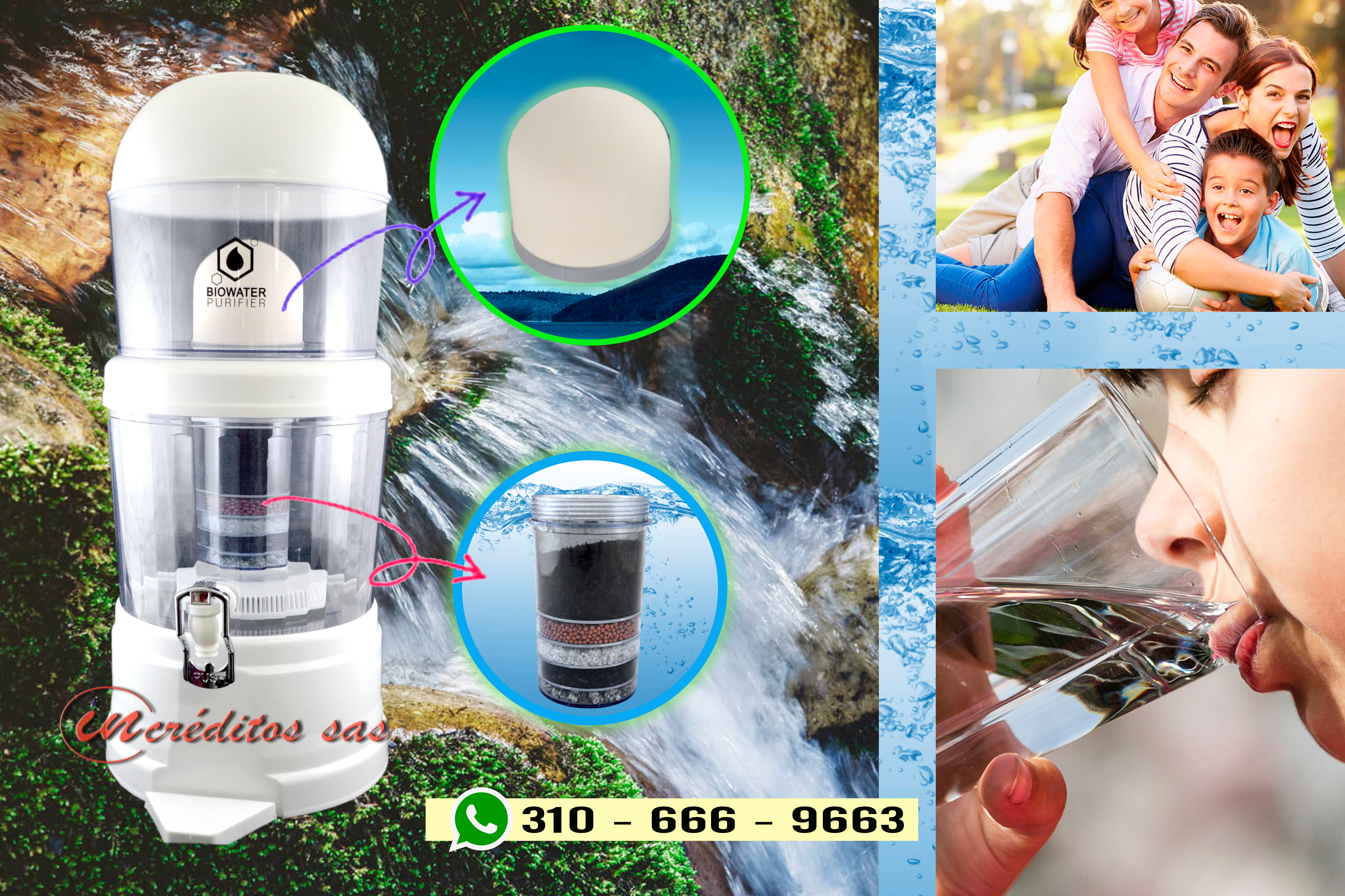 Purificador De Agua Filtro Bioenergético Biowater Puri 14 Lt