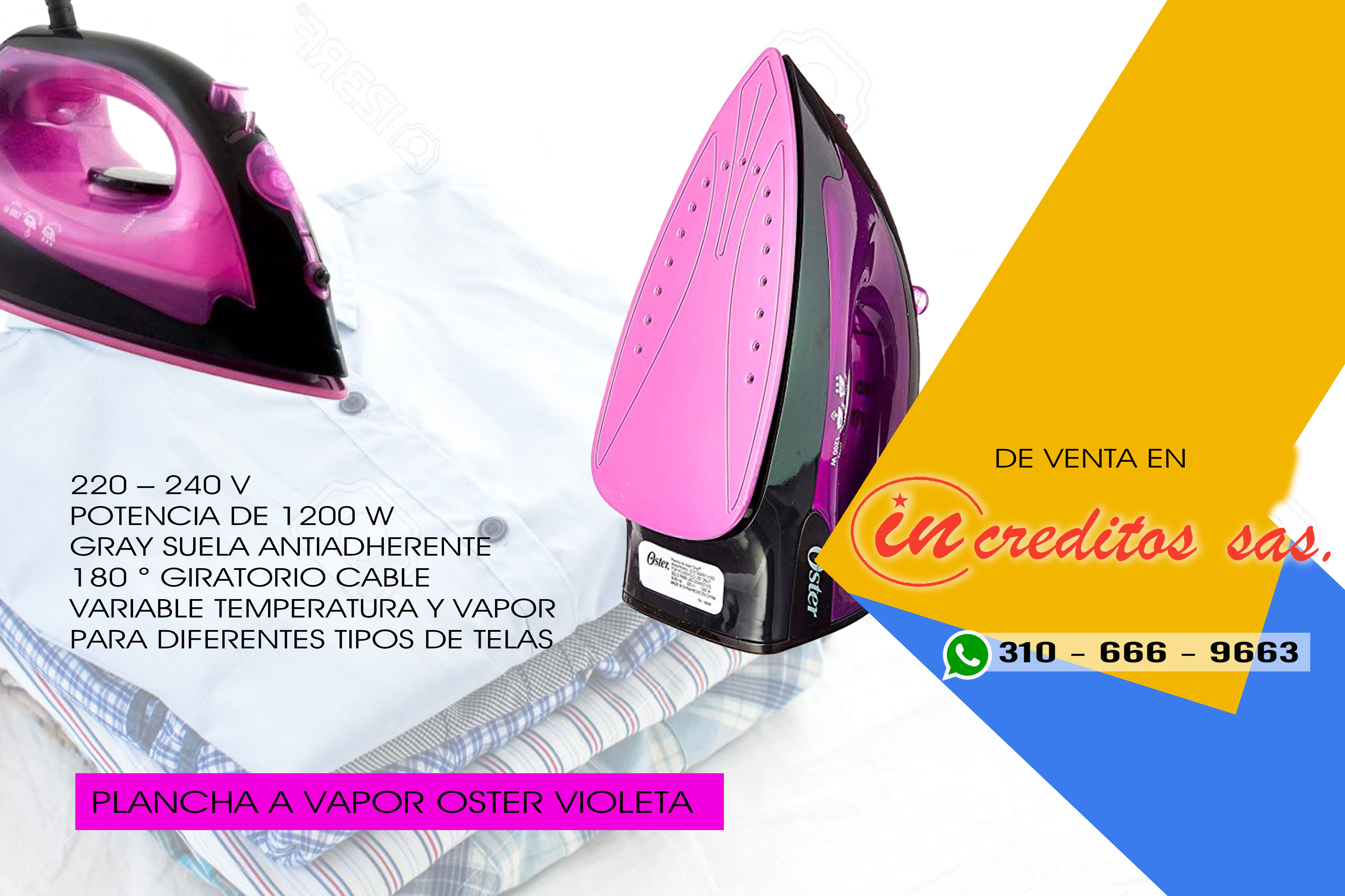 PLANCHA A VAPOR OSTER VIOLETA