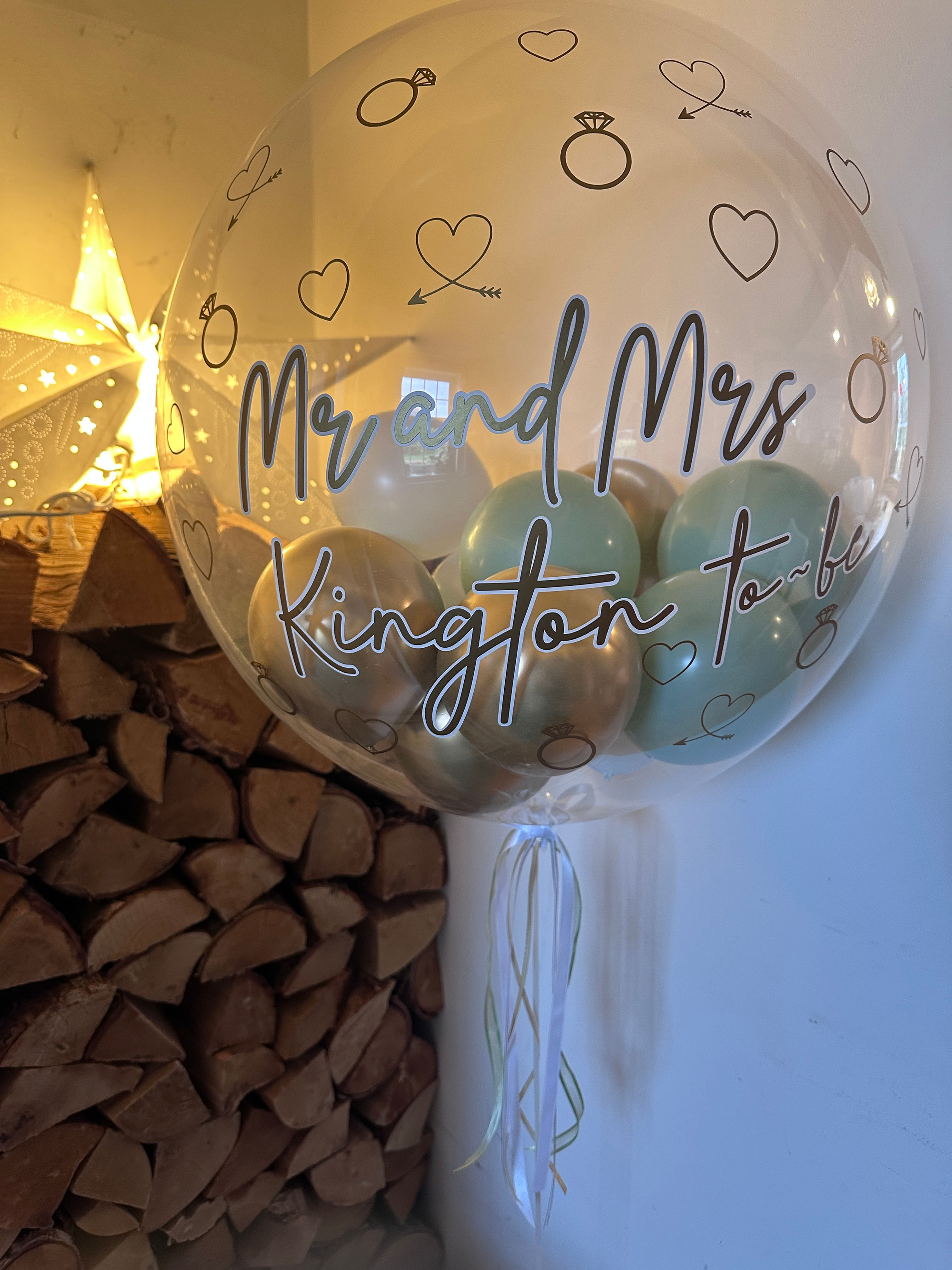 💍 Personalised Engagement or Wedding Bubble Balloon 