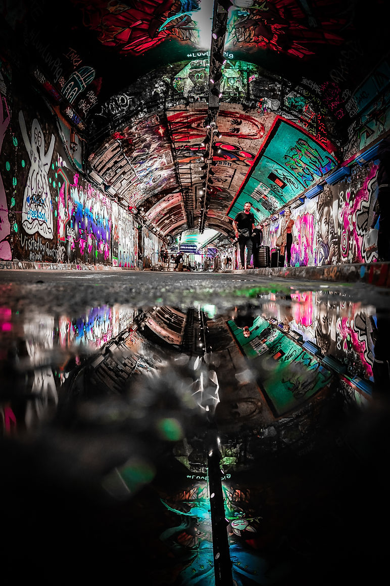 banksy tunnel leake street in refectin phooaphedby tnd vailszka  part of her seres 