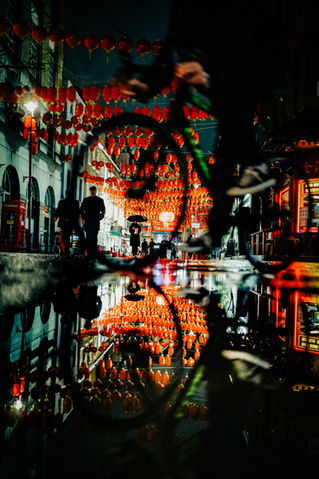 chinatown london neon noir night street photography 80s cyberpunk blade runner by tunde valiszka in the style of DYSTOPIAN ROMANTICISM™