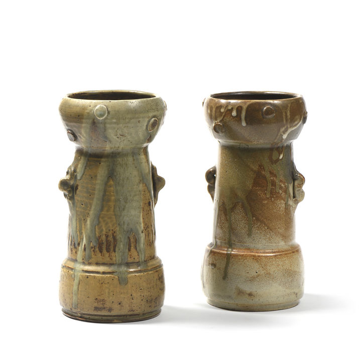 paire de vases art nouveau en grès de georges hoentschel ceramic 