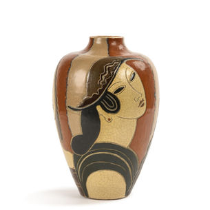 rené buthaud collection france cruège de forceville visages japonisants vase en céramique enchères paris emmanuel eyraud expert 