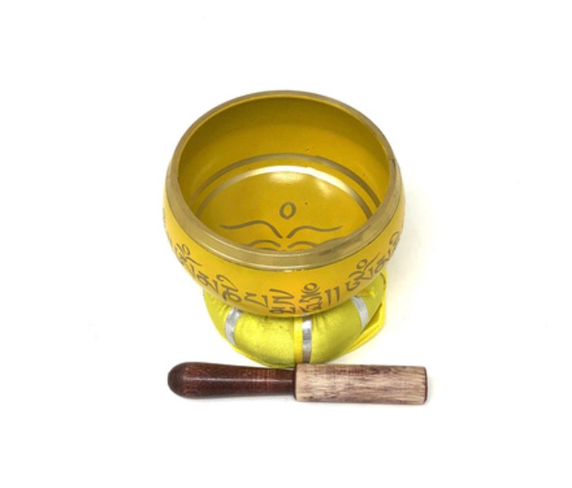 Tibetan Singing Bowl OM MANI (Yellow)