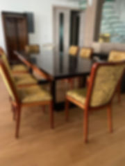 Macassar Ebony Dining Table with Chairs