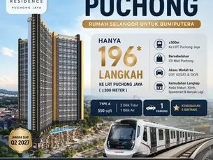 Rumah Selangor Puchong - Siap 2027 | 2 bilik