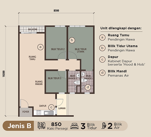 PPAM Kita Sejati Layout Jenis B 850sf