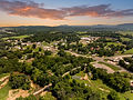 Aerial sunset view of downtown Alpena, Arkansas
