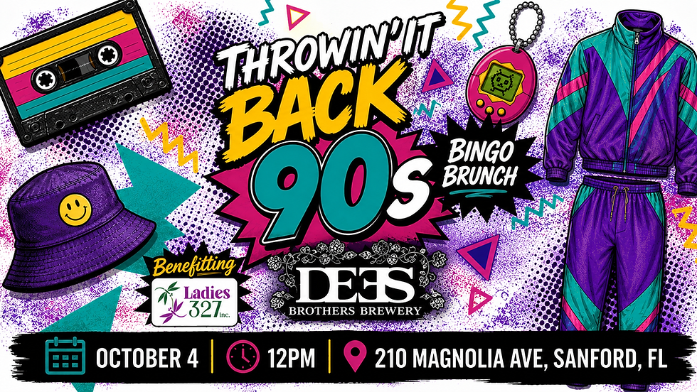 🪩 🎉 Throwin’ It Back:  90's Bingo Brunch! 🎉 🪩