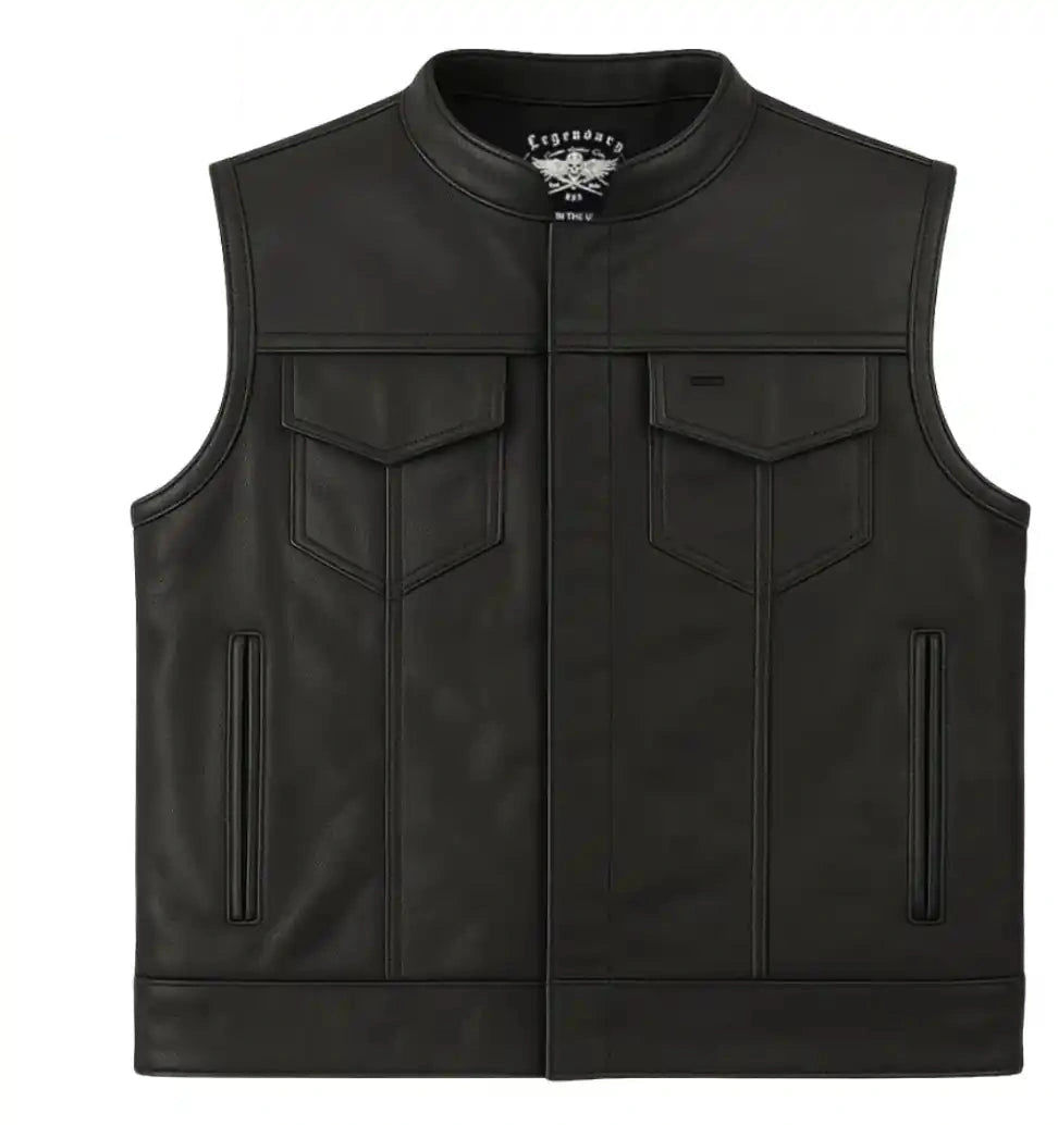 Legendary Outlaw Men's Leather Motorcycle Vest