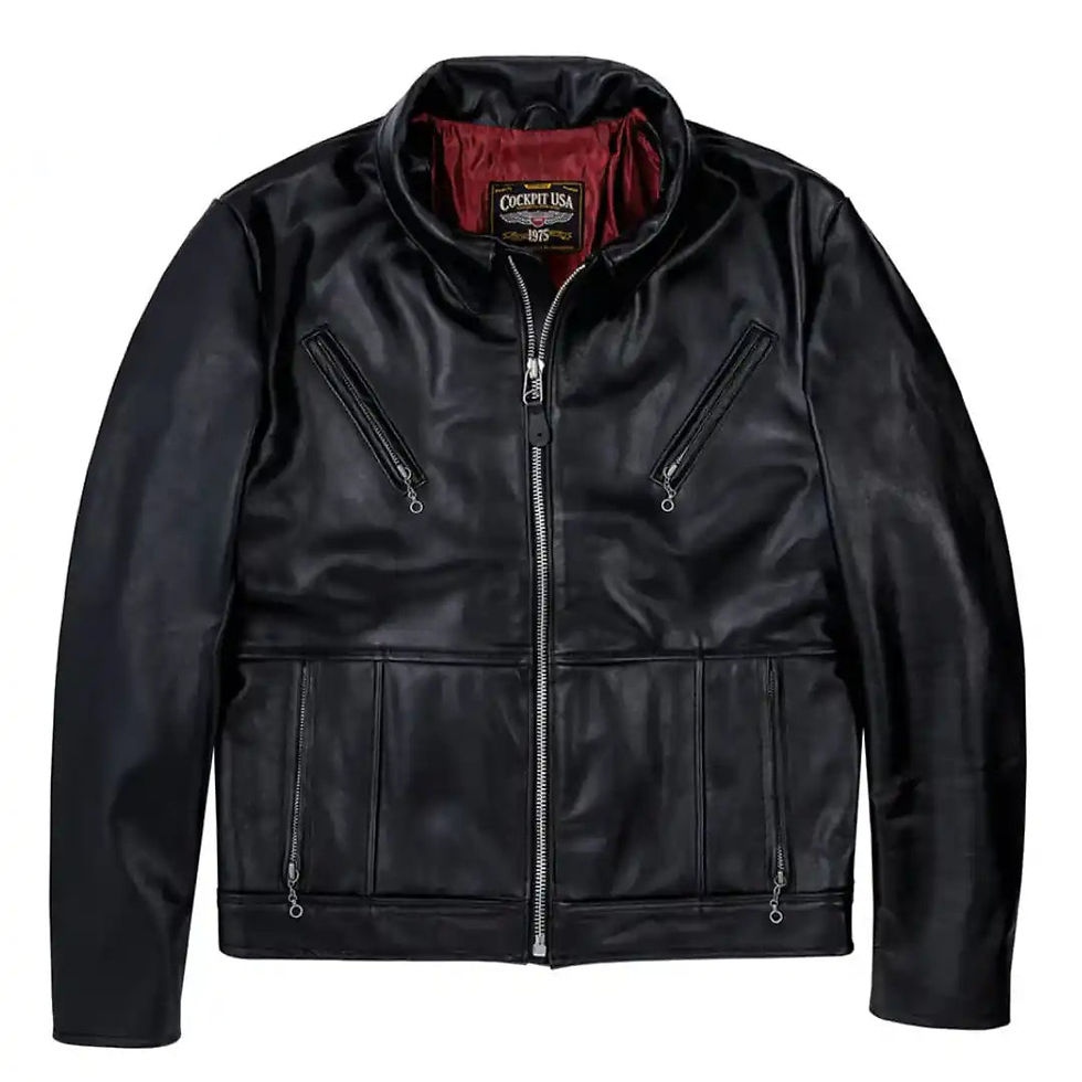 Cockpit USA Victory Rider horsehide leather motorcycle jacket
