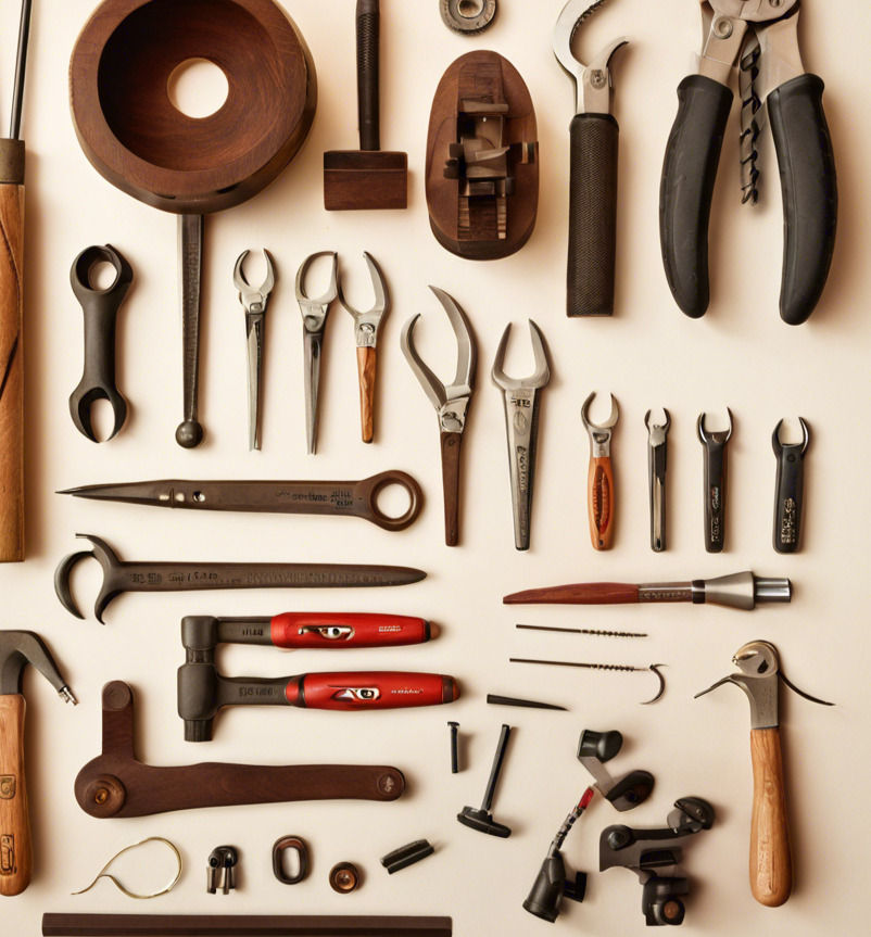Flat lay of precision tools symbolizing how MotoGearRater independently tests and scores motorcycle gear