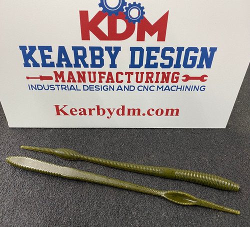 7" Cupped Needle tip Finesse worm soft plastic bait mold by Kearbydm