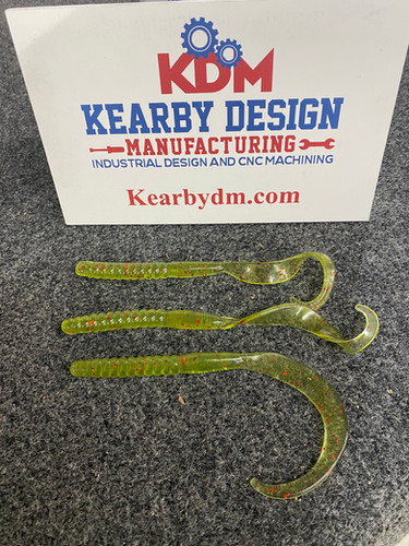 8.5" RIbbon Tail FAT worm soft plastic bait mold by Kearbydm
