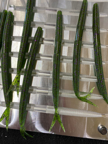 6 1/2" stick with split tail soft plastic bait mold by Kearbydm