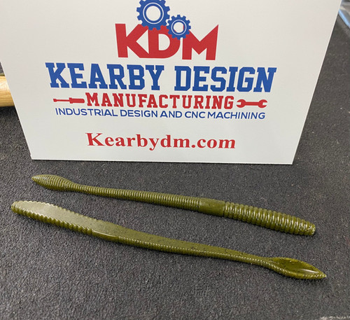 8" Cupped Finesse worm soft plastic bait mold by Kearbydm