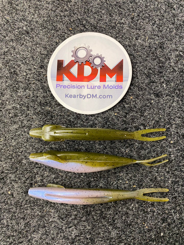 5" Winged, Flat Tail Minnow soft plastic bait mold by Kearbydm