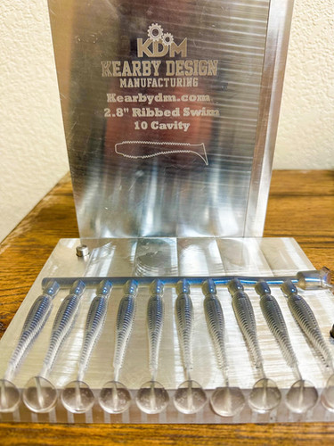 2.8" Ribbed Swim 10 Cavity mold by Kearbydm