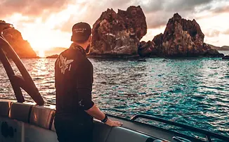 37-foot Midnight Express powerboat cruising in turquoise Caribbean water
